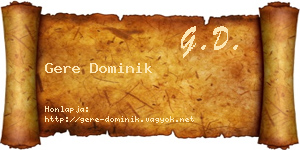 Gere Dominik névjegykártya